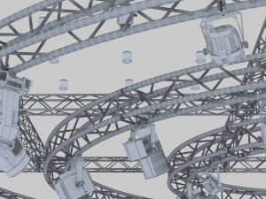 tv studio stage truss and lights Modello 3D