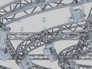 tv studio stage truss and lights 3D Model