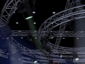 tv studio stage truss and lights Modello 3D