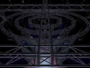 tv studio stage truss and lights Modello 3D