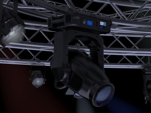 tv studio stage truss and lights Modello 3D
