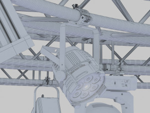 tv studio stage truss and lights Modello 3D