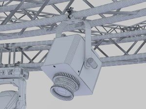 tv studio stage truss and lights 3D Model