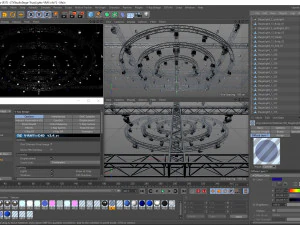 tv studio stage truss and lights 3D Model