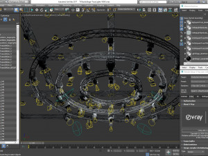 tv studio stage truss and lights Modello 3D