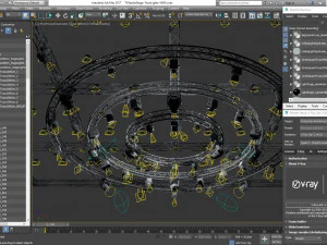 tv studio stage truss and lights 3D Model