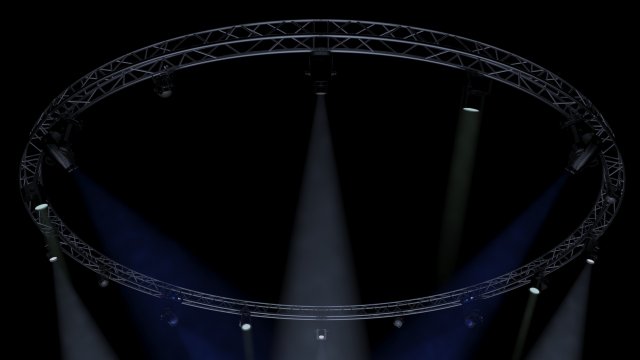 circle square truss1000cm-stage lights Model 3D .c4d .max .obj .3ds .fbx .stl .blend 