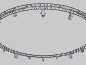 circle square truss1000cm-stage lights Model 3D
