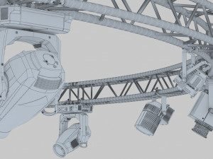 circle square truss1000cm-stage lights Model 3D