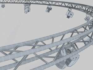 circle square truss1000cm-stage lights Model 3D