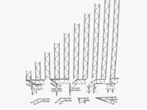 beam trusses collection - 24 pcs modular 3D Model