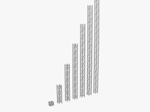mini square truss collection - 7 pcs modular 3D Model