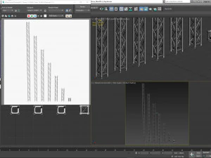 mini square truss collection - 7 pcs modular 3D Model