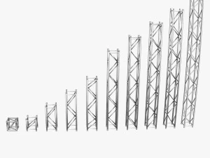 big square truss collection - 10 pcs modular 3D Model