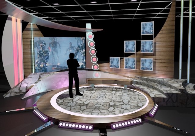 virtual tv studio chat set 11 3D Model .c4d .max .obj .3ds .fbx .stl .blend 