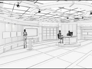 Virtual TV Studio Sets - Collection Vol 5 - 2 PCS DESIGN 3D Модель
