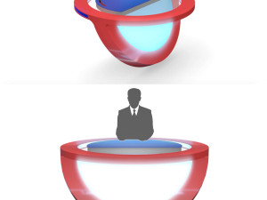 tv studio news desk 10 3D Model