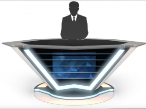 tv studio news desk 9 3D Model