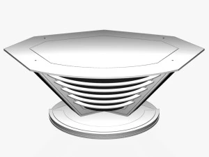 tv studio news desk 9 3D Model