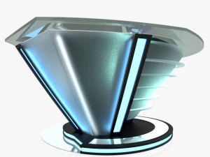 tv studio news desk 9 3D Model