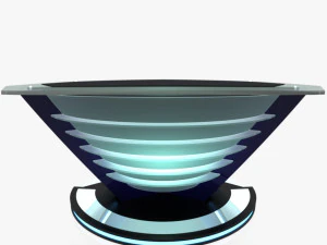 tv studio news desk 9 3D Model