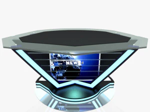 tv studio news desk 9 3D Model