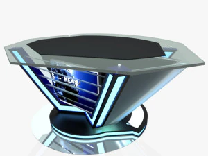 tv studio news desk 9 3D Model