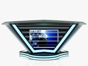 tv studio news desk 9 3D Model