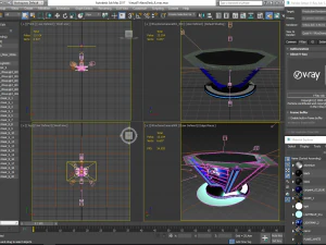 tv studio news desk 9 3D Model