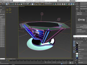 tv studio news desk 9 3D Model