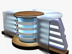 tv studio news desk 8 3D Model