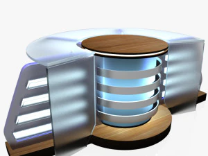 tv studio news desk 8 3D Model
