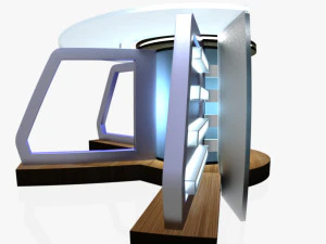 tv studio news desk 8 3D Model