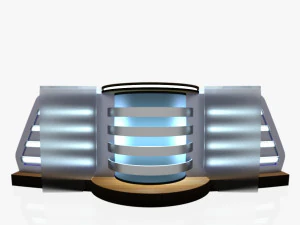 tv studio news desk 8 3D Model