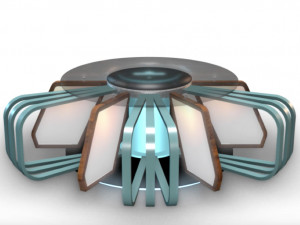 tv studio news desk 7 3D 모델