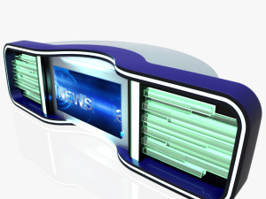 tv studio news desk 5 Model 3D