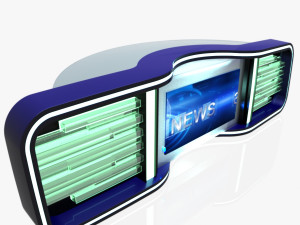tv studio news desk 5 Model 3D