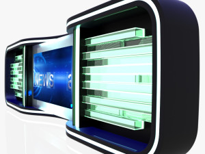 tv studio news desk 5 Model 3D