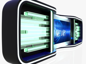 tv studio news desk 5 Model 3D