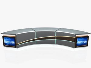 tv studio news desk 4 3D मॉडल