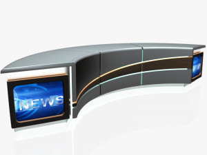 tv studio news desk 4 3D मॉडल