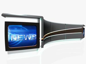 tv studio news desk 4 3D मॉडल