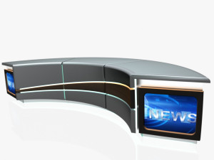 tv studio news desk 4 3D मॉडल