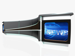 tv studio news desk 4 3D मॉडल