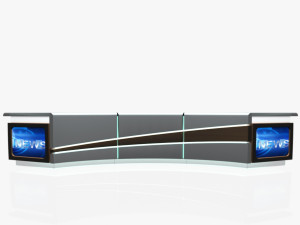 tv studio news desk 4 3D मॉडल