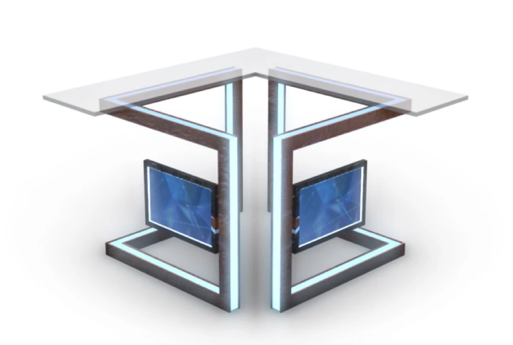 tv studio news desk 3 3D Model .c4d .max .obj .3ds .fbx .stl .blend 