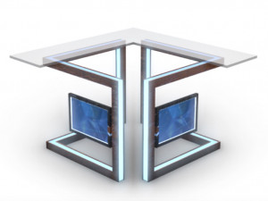 tv studio news desk 3 3D Model