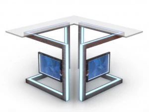 tv studio news desk 3 3D Model