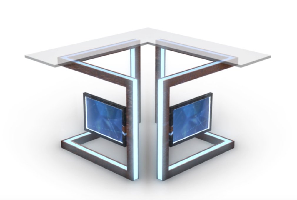 Tv Studio News Desk 3 Free 3d Model In Table 3dexport