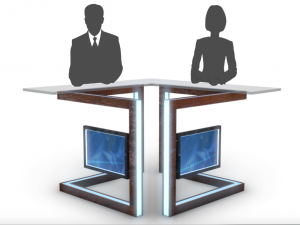 tv studio news desk 3 3D 모델